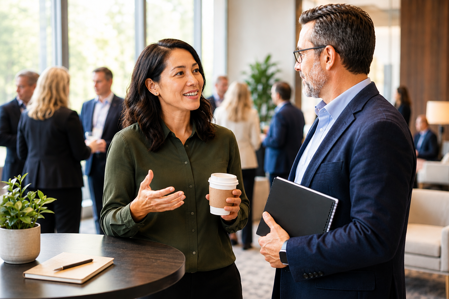 The Next Decade of Risk - Woman and man discussing over coffee